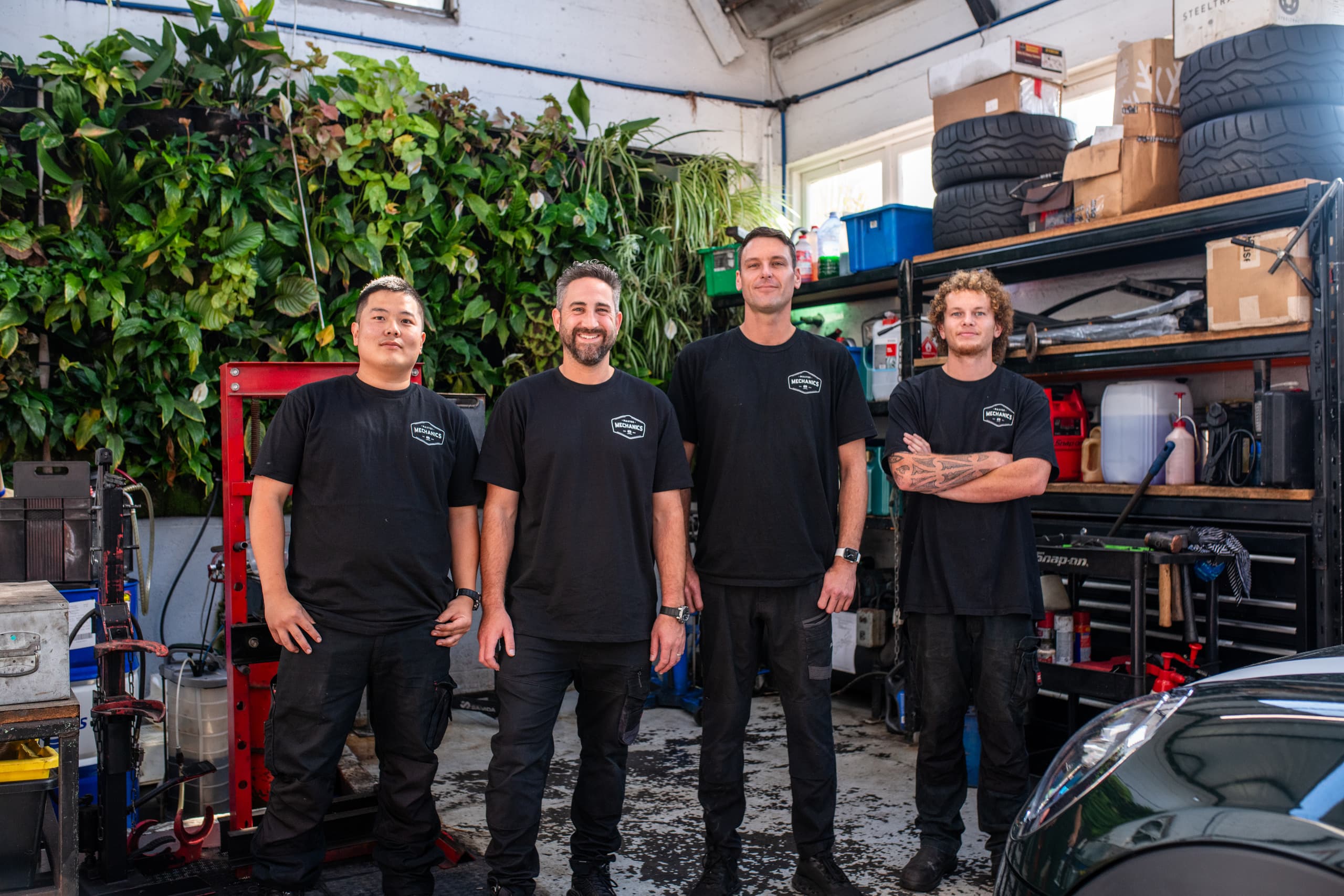 The Master Mechanics team at the Eden Terrace workshop, Auckland